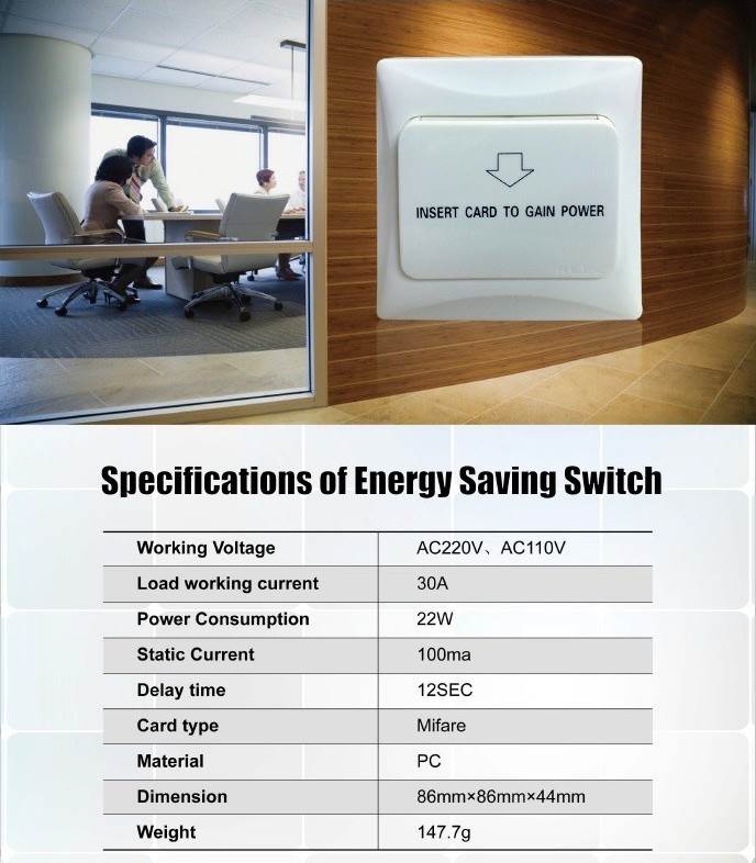 Energy Saver Switch for Hotel