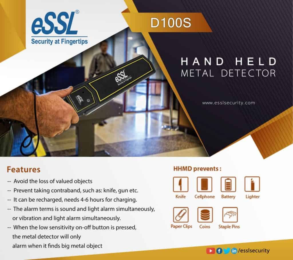 eSSL D100S Hand Held Metal Detector