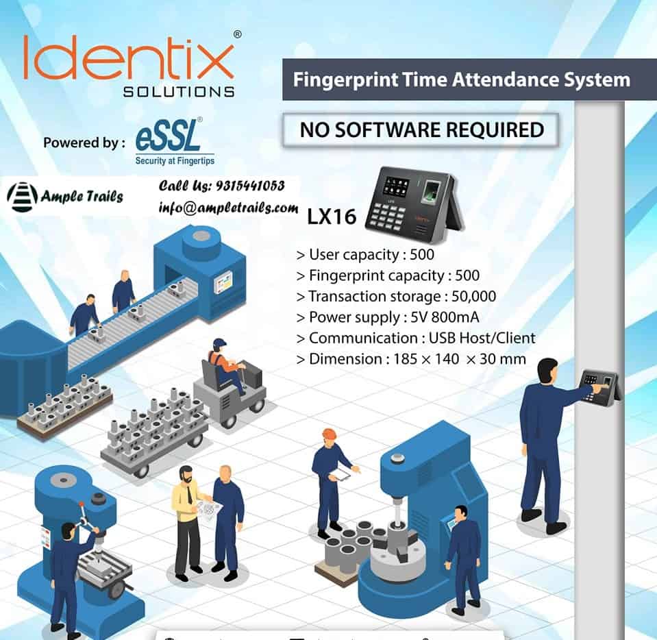 Fingerprint Time Attendance System eSSL Identix LX16