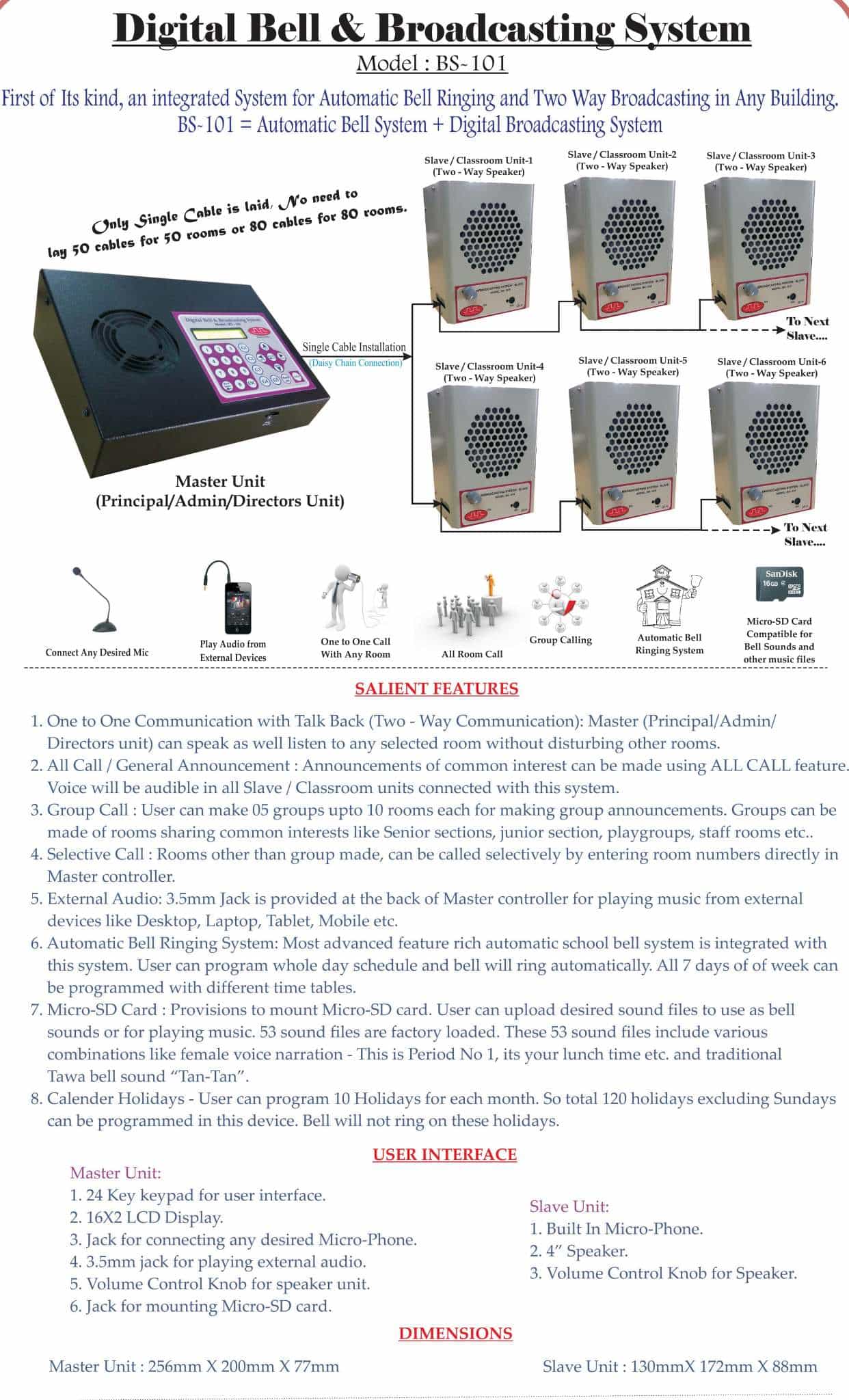 Digital School Broadcast System Automatic School Bell
