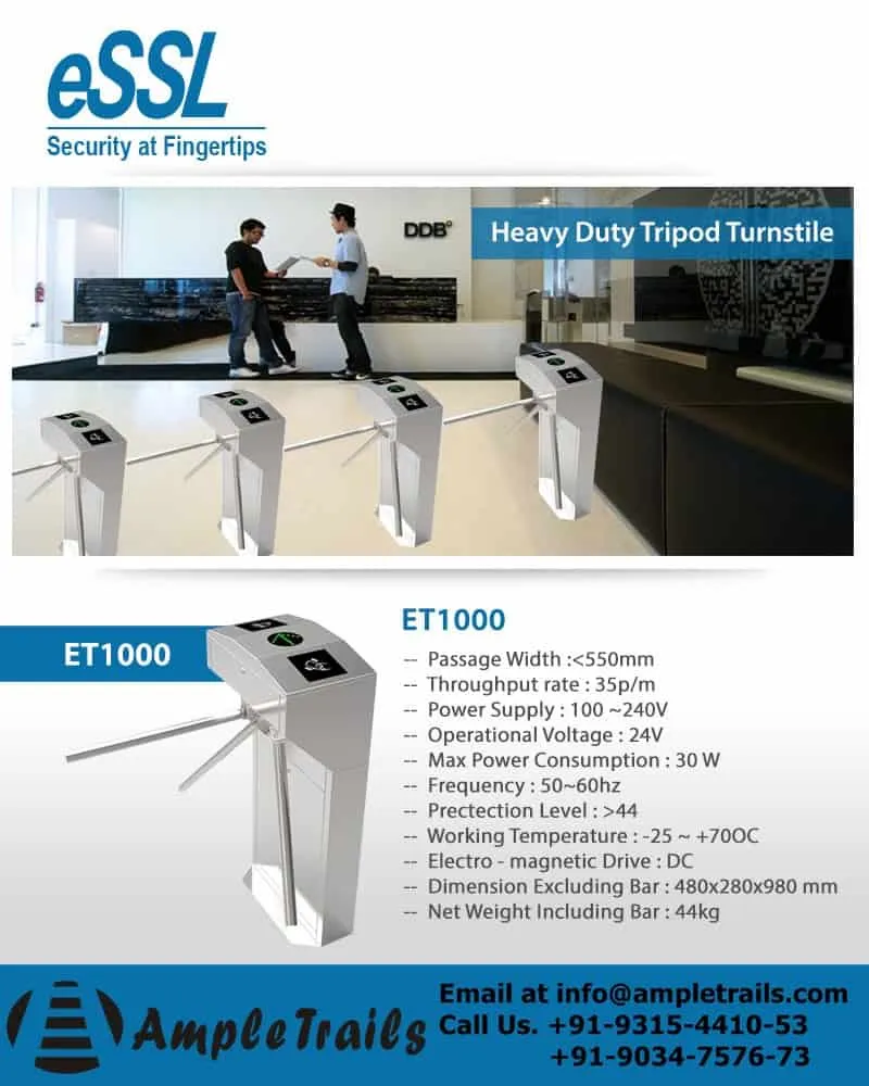 Tripod Turnstile ET1000 — eSSL Heavy Duty