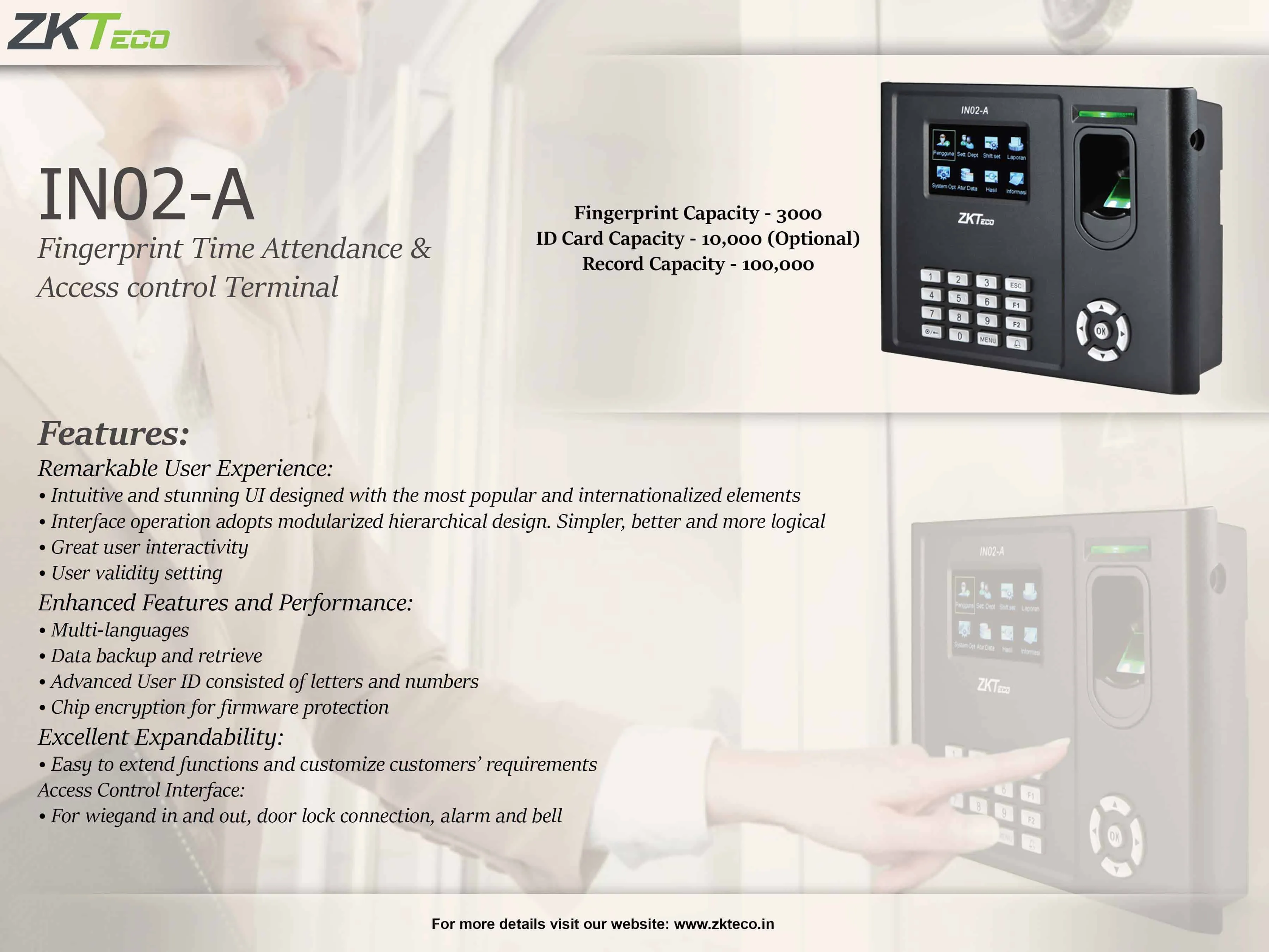 ZKTeco's Fingerprint Time Attendance and Access Control Terminal