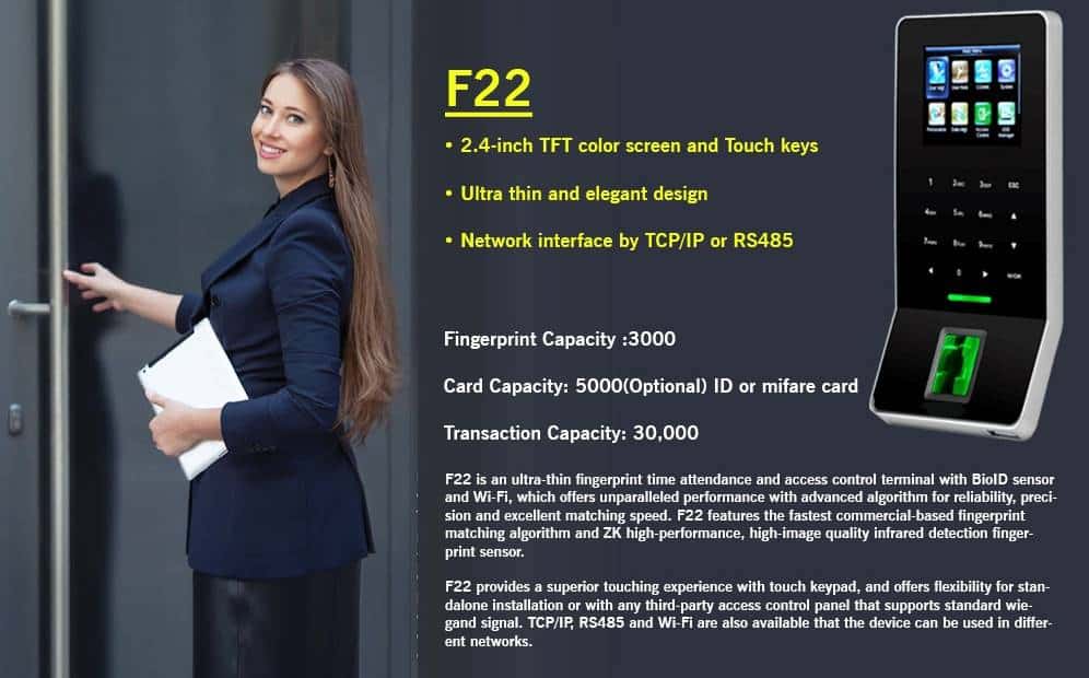 Fingerprint Time Attendance Machine F22 Wifi