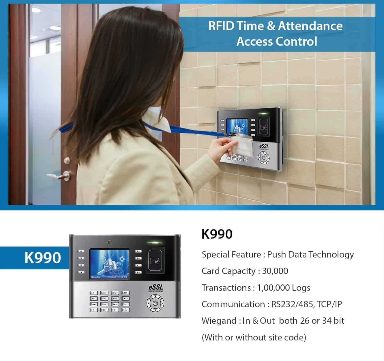 eSSL K990 RFID Access Control Machine India