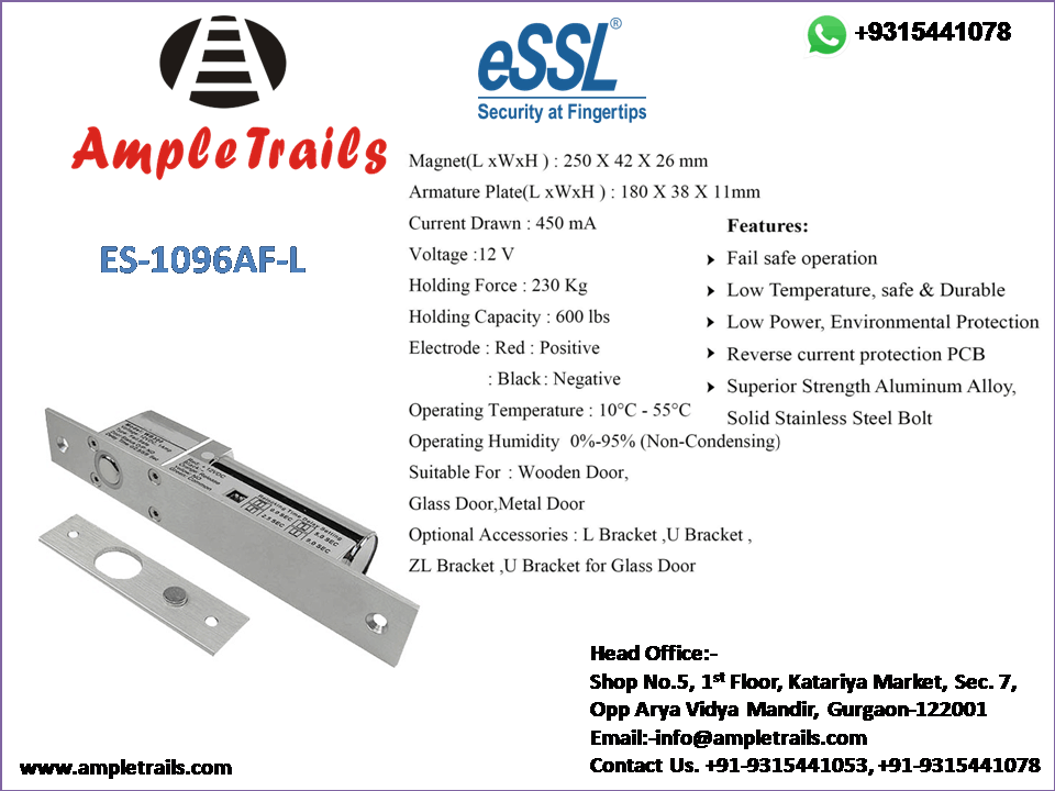 ES-1096AF-L Drop Bolt Lock Access Control