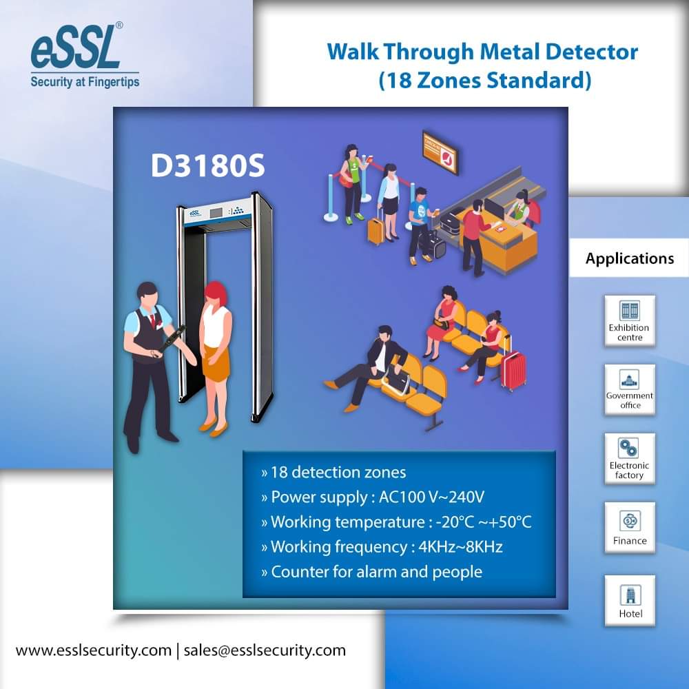 Walk Through Metal Detector 18 Zones Standard