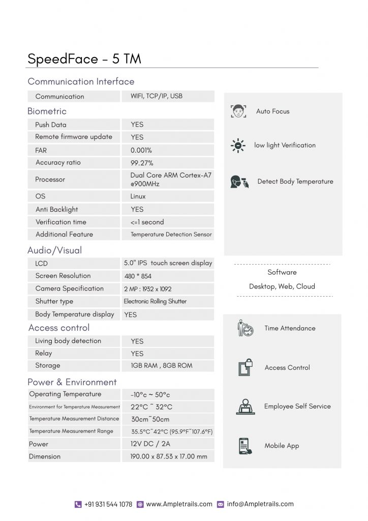 Touchless Body Temperature Scan Face Reader