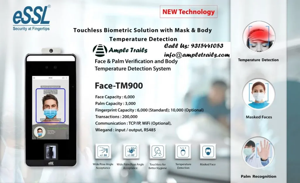 eSSL TM900 Face Verification Body Temperature Detection System
