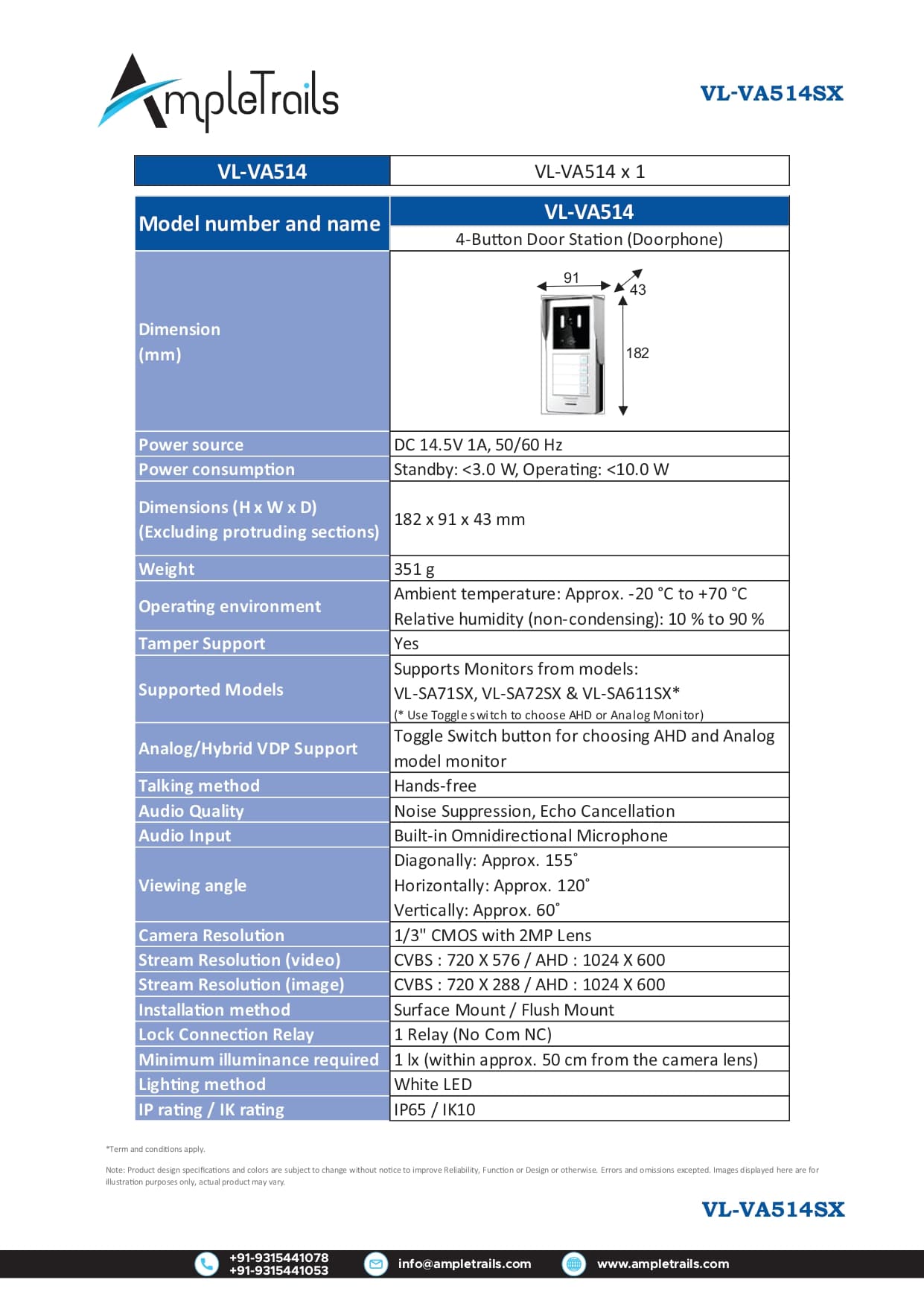 4 Floor Video Door Phone Panasonic