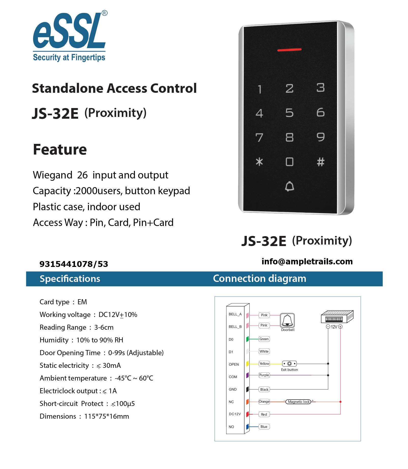 PROXIMITY STANDALONE ACCESS CONTROL