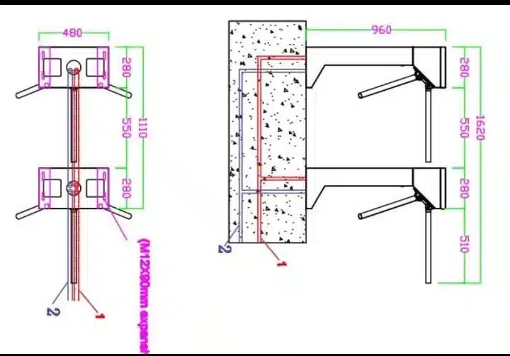 Tripod Turnstile ET1000 Wiring Diagram