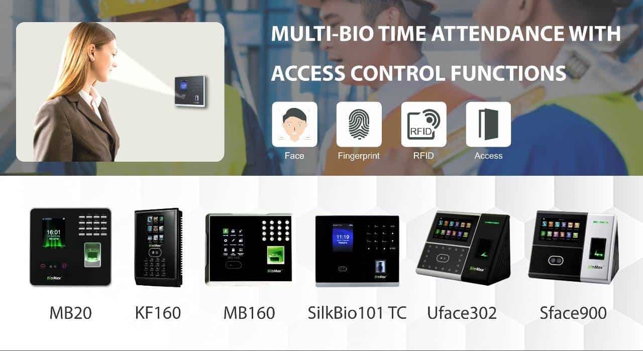 Multi Bio Time Attendance Access Control Functions