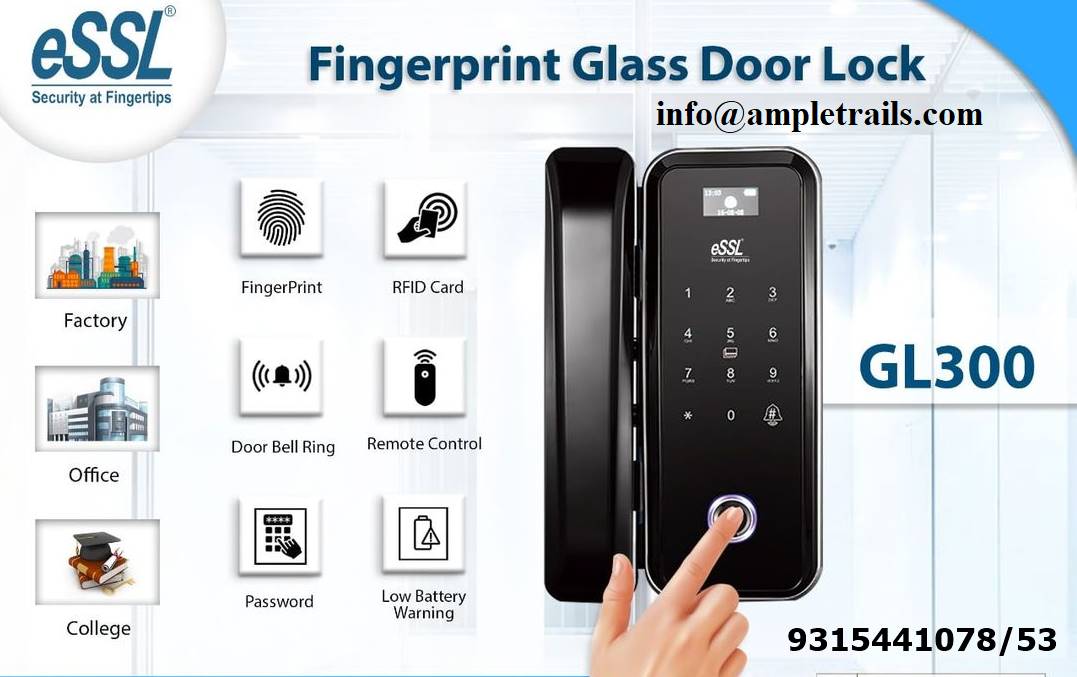 GL300 fingerprint glass door lock