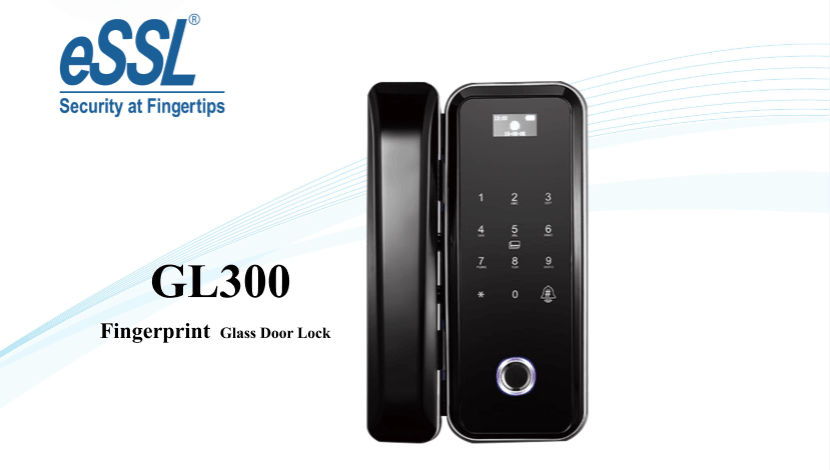 eSSL GL300 Fingerprint Glass door Lock