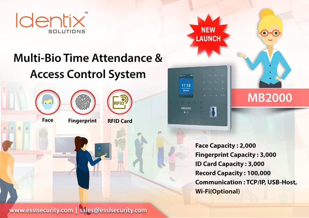 eSSL MB2000 Face Fingerprint Time Attendance & Access Control System