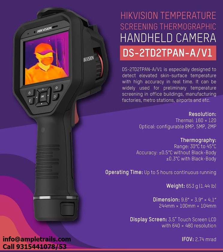Prama Hikvision Temperature Screening Thermographic Handheld Camera
