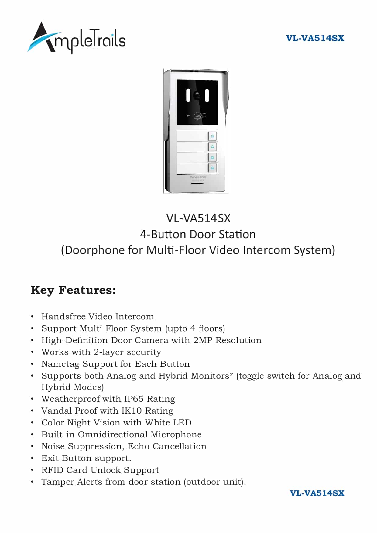 4 Floor Video Door Phone