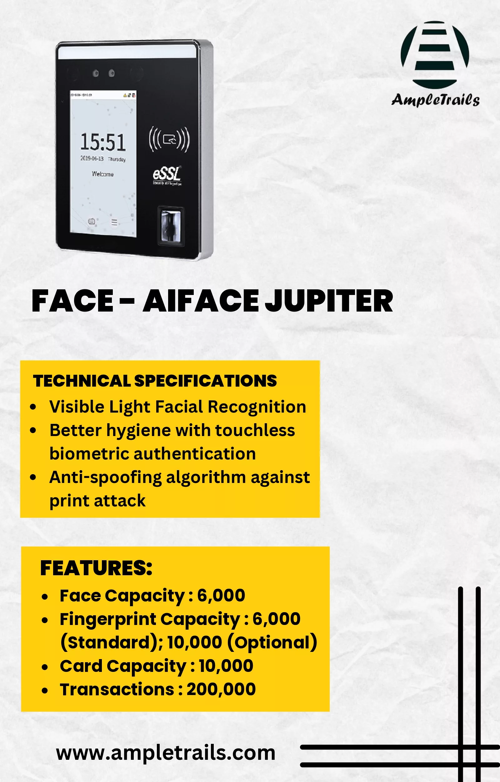 face attendance system eSSL AIface Jupiter