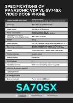 Panasonic VL-SA70SX Specifications