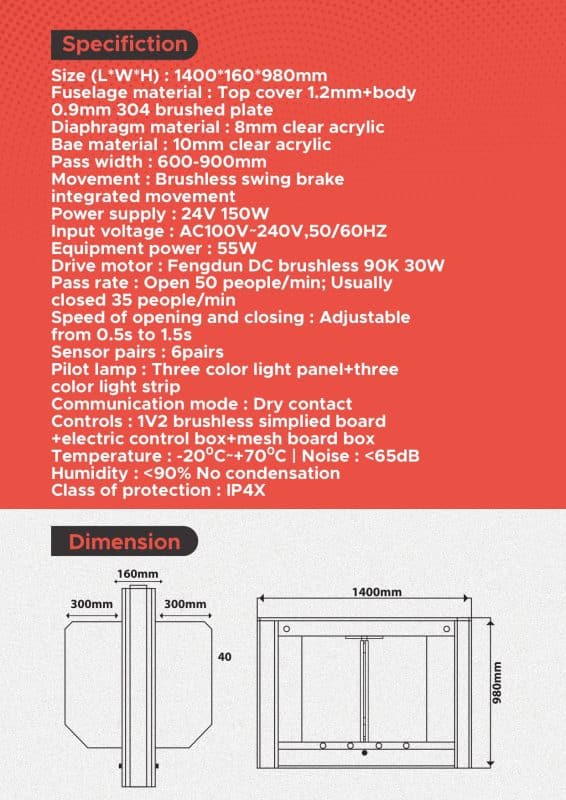 Swing Barrier Gates eSSL SG-ES-3216 Supplier High Speed Swing Barrier