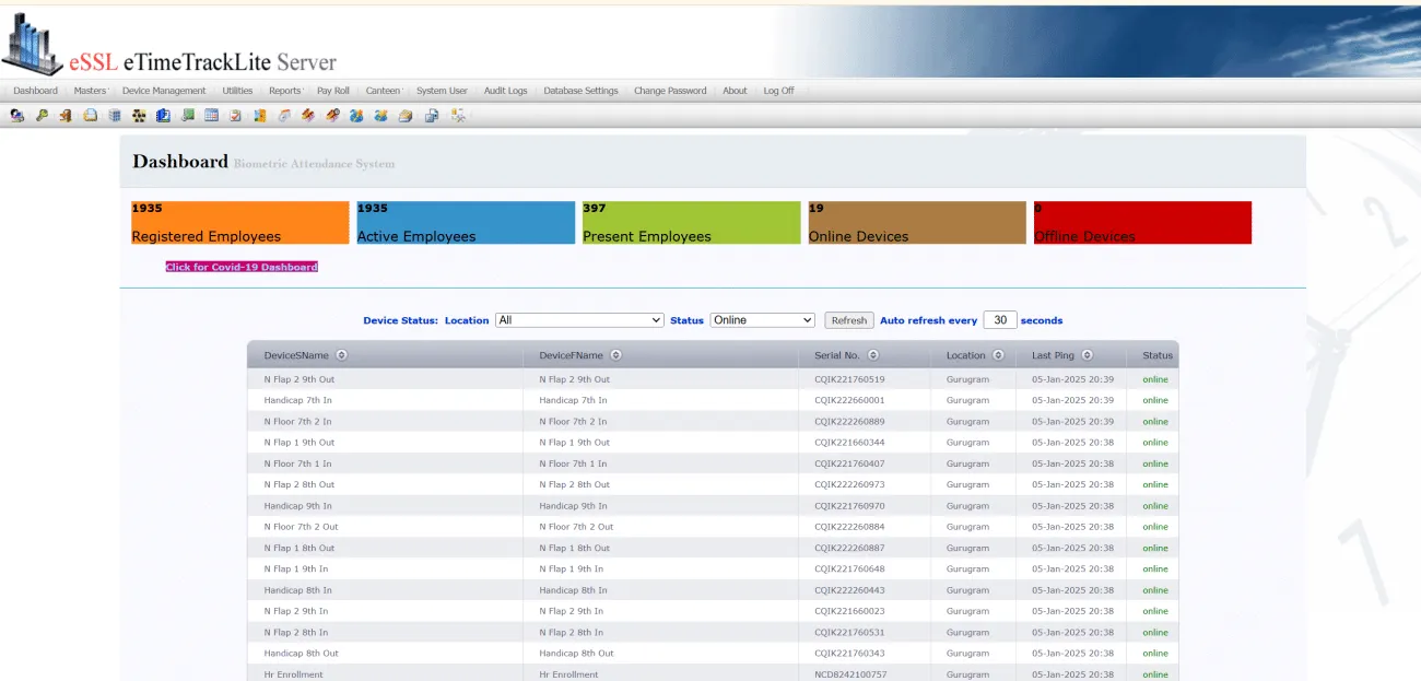 Leave Management Software for ESSL Biometric Devices